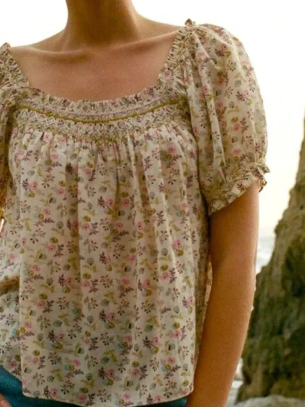 NWT DÔEN Portia Blouse in Feathered Floral | XXL